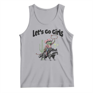 Cowboy Frog Riding Raccoon Tank Top Let's Go Girls TS12 Athletic Heather Print Your Wear
