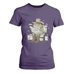 Funny Cowboy Frog T Shirt For Women Not Now Partner My Tummy Hurts TS12 Purple Print Your Wear