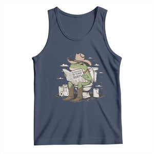 Funny Cowboy Frog Tank Top Not Now Partner My Tummy Hurts TS12 Navy Print Your Wear