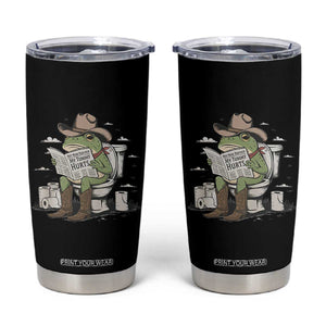 Funny Cowboy Frog Tumbler Cup Not Now Partner My Tummy Hurts TS12 Black Print Your Wear