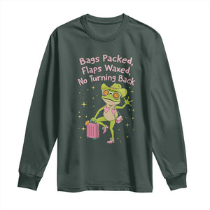 Funny Girls Trip Frog Long Sleeve Shirt Bags Packed Flaps Waxed TS12 Dark Forest Green Print Your Wear