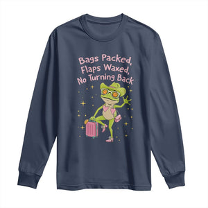 Funny Girls Trip Frog Long Sleeve Shirt Bags Packed Flaps Waxed TS12 Navy Print Your Wear