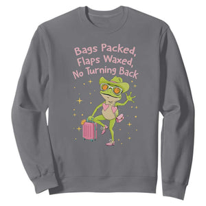 Funny Girls Trip Frog Sweatshirt Bags Packed Flaps Waxed TS12 Charcoal Print Your Wear