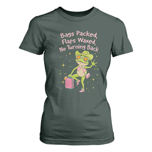 Funny Girls Trip Frog T Shirt For Women Bags Packed Flaps Waxed TS12 Dark Forest Green Print Your Wear