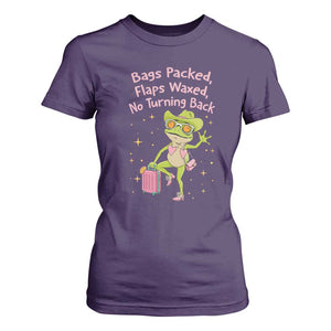 Funny Girls Trip Frog T Shirt For Women Bags Packed Flaps Waxed TS12 Purple Print Your Wear