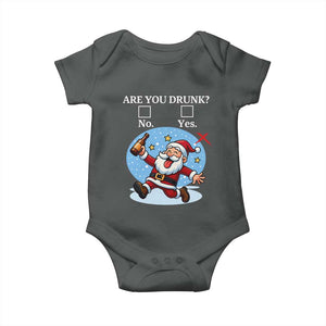 Funny Christmas Drinking Baby Onesie Are you Drunk Santa TS12 Dark Heather Print Your Wear