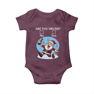 Funny Christmas Drinking Baby Onesie Are you Drunk Santa TS12 Maroon Print Your Wear