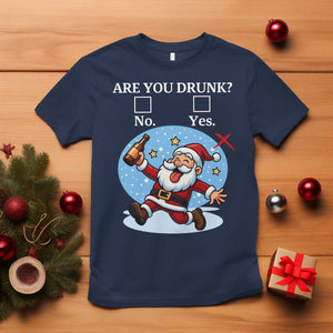 Funny Christmas Drinking T Shirt Are you Drunk Santa TS12 Navy Print Your Wear