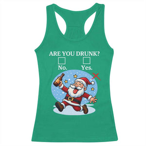 Funny Christmas Drinking Racerback Tank Top Are you Drunk Santa TS12 Irish Green Print Your Wear