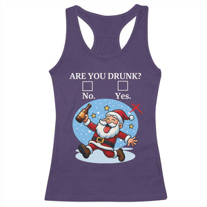Funny Christmas Drinking Racerback Tank Top Are you Drunk Santa TS12 Purple Print Your Wear