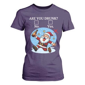 Funny Christmas Drinking T Shirt For Women Are you Drunk Santa TS12 Purple Print Your Wear