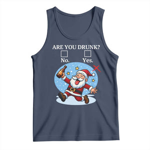 Funny Christmas Drinking Tank Top Are you Drunk Santa TS12 Navy Print Your Wear