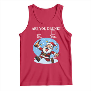 Funny Christmas Drinking Tank Top Are you Drunk Santa TS12 Red Print Your Wear