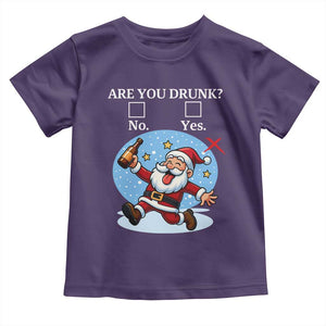 Funny Christmas Drinking Toddler T Shirt Are you Drunk Santa TS12 Purple Print Your Wear