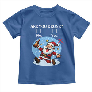 Funny Christmas Drinking Toddler T Shirt Are you Drunk Santa TS12 Royal Blue Print Your Wear