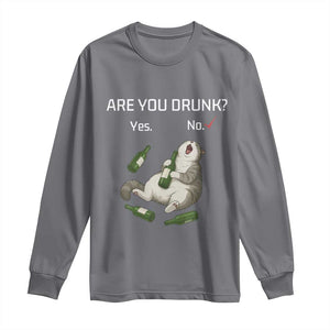 Cat Lover Humor Long Sleeve Shirt Are You Drunk Funny Beer Gift TS12 Charcoal Print Your Wear