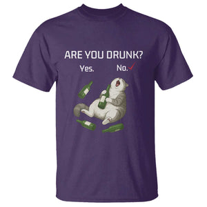 Cat Lover Humor T Shirt Are You Drunk Funny Beer Gift TS12 Purple Print Your Wear
