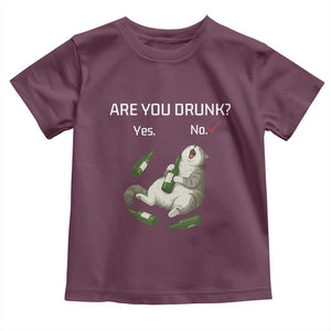 Cat Lover Humor Toddler T Shirt Are You Drunk Funny Beer Gift TS12 Maroon Print Your Wear