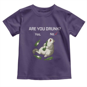 Cat Lover Humor Toddler T Shirt Are You Drunk Funny Beer Gift TS12 Purple Print Your Wear
