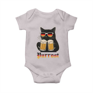 Oktoberfest Prost Cat Drinking Baby Onesie Funny Purrost German Beer Gift TS12 Ice Gray Print Your Wear