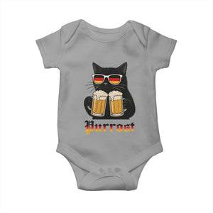 Oktoberfest Prost Cat Drinking Baby Onesie Funny Purrost German Beer Gift TS12 Sport Gray Print Your Wear