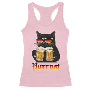 Oktoberfest Prost Cat Drinking Racerback Tank Top Funny Purrost German Beer Gift TS12 Light Pink Print Your Wear
