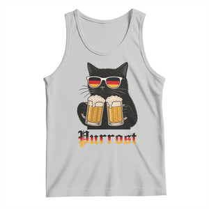 Oktoberfest Prost Cat Drinking Tank Top Funny Purrost German Beer Gift TS12 Ash Print Your Wear