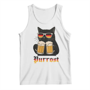 Oktoberfest Prost Cat Drinking Tank Top Funny Purrost German Beer Gift TS12 White Print Your Wear