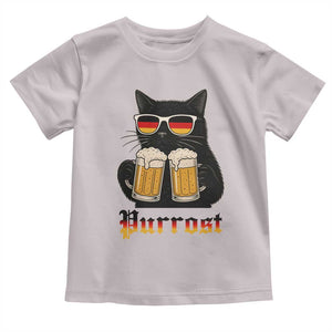 Oktoberfest Prost Cat Drinking Toddler T Shirt Funny Purrost German Beer Gift TS12 Ice Gray Print Your Wear