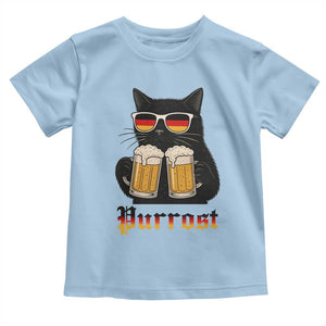 Oktoberfest Prost Cat Drinking Toddler T Shirt Funny Purrost German Beer Gift TS12 Light Blue Print Your Wear