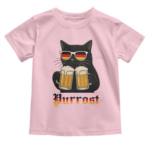 Oktoberfest Prost Cat Drinking Toddler T Shirt Funny Purrost German Beer Gift TS12 Light Pink Print Your Wear