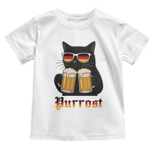 Oktoberfest Prost Cat Drinking Toddler T Shirt Funny Purrost German Beer Gift TS12 White Print Your Wear