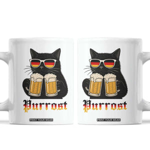 Oktoberfest Prost Cat Drinking Coffee Mug Funny Purrost German Beer Gift TS12 White Print Your Wear