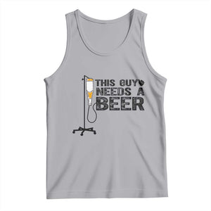 Funny Drinking Lover Tank Top This Guy Needs A Beer TS12 Athletic Heather Print Your Wear