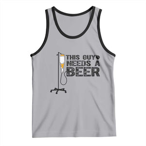 Funny Drinking Lover Tank Top This Guy Needs A Beer TS12 Athletic Heather Black Print Your Wear