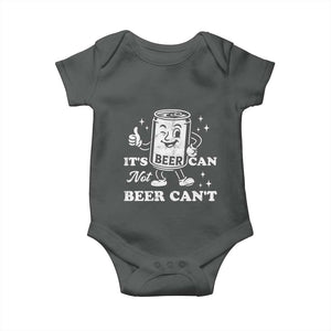 Funny Drinking Lover Baby Onesie It Is Can Not Beer Can Not TS12 Dark Heather Print Your Wear