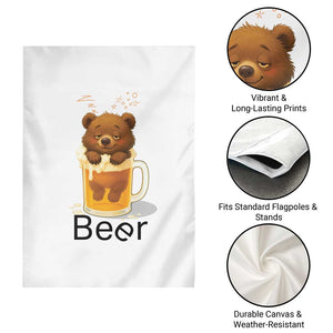 Funny Drinking Lover Garden Flag Bear In Beer Glass TS12 Print Your Wear