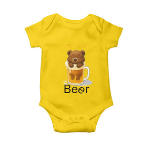 Funny Drinking Lover Baby Onesie Bear In Beer Glass TS12 Daisy Print Your Wear