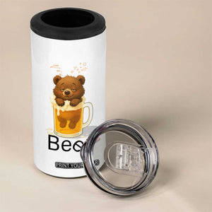 Funny Drinking Lover 4 in 1 Can Cooler Tumbler Bear In Beer Glass TS12 Print Your Wear