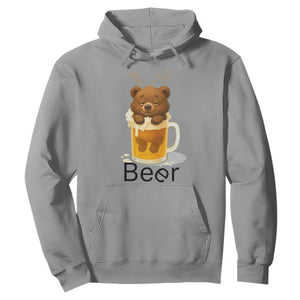 Funny Drinking Lover Hoodie Bear In Beer Glass TS12 Sport Gray Print Your Wear