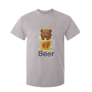 Funny Drinking Lover T Shirt For Kid Bear In Beer Glass TS12 Ice Gray Print Your Wear