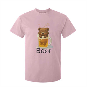 Funny Drinking Lover T Shirt For Kid Bear In Beer Glass TS12 Light Pink Print Your Wear