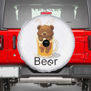 Funny Drinking Lover Spare Tire Cover Bear In Beer Glass TS12 White Print Your Wear