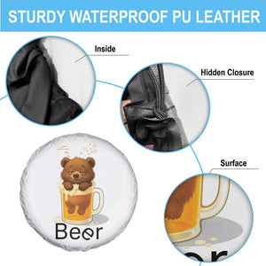 Funny Drinking Lover Spare Tire Cover Bear In Beer Glass TS12 Print Your Wear