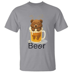 Funny Drinking Lover T Shirt Bear In Beer Glass TS12 Sport Gray Print Your Wear