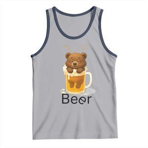 Funny Drinking Lover Tank Top Bear In Beer Glass TS12 Athletic Heather Navy Print Your Wear