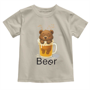 Funny Drinking Lover Toddler T Shirt Bear In Beer Glass TS12 Sand Print Your Wear