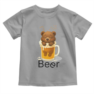 Funny Drinking Lover Toddler T Shirt Bear In Beer Glass TS12 Sport Gray Print Your Wear