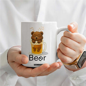 Funny Drinking Lover Coffee Mug Bear In Beer Glass TS12 Print Your Wear