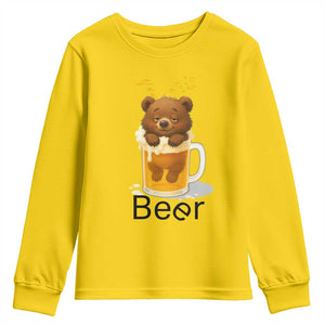 Funny Drinking Lover Youth Sweatshirt Bear In Beer Glass TS12 Daisy Print Your Wear